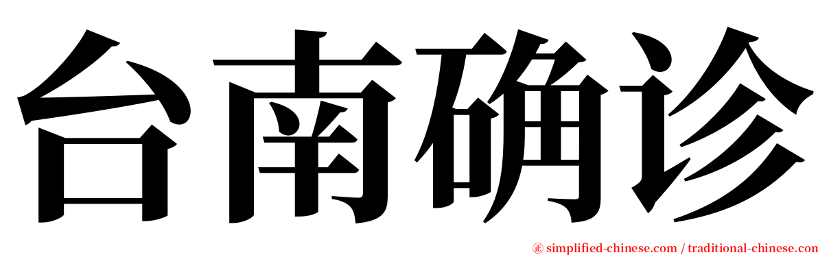 台南确诊 serif font