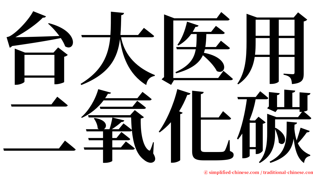 台大医用二氧化碳 serif font