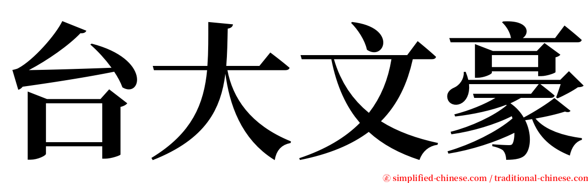 台大文豪 serif font