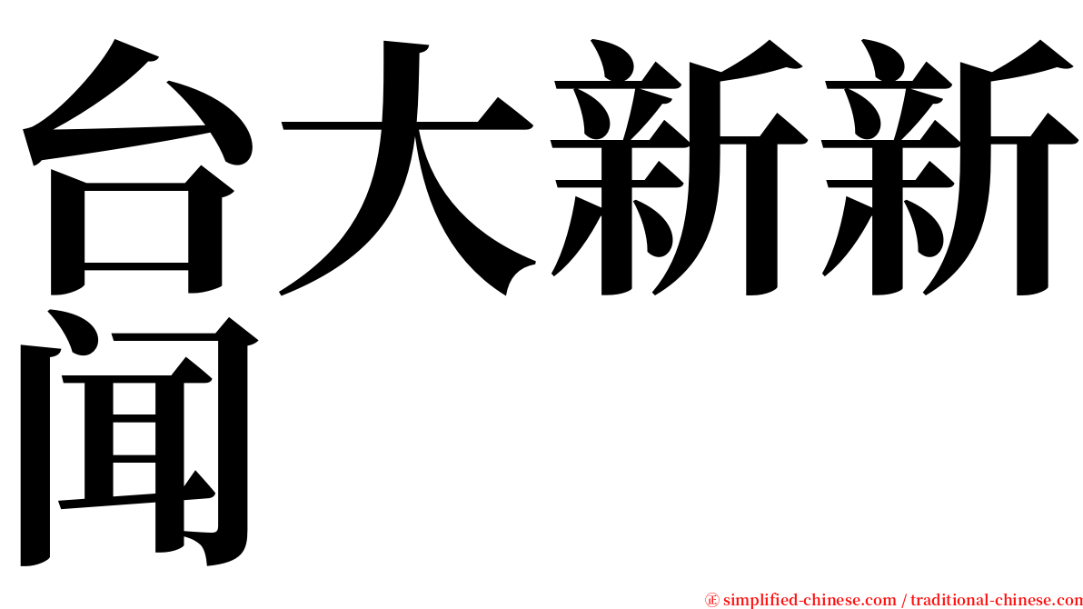 台大新新闻 serif font