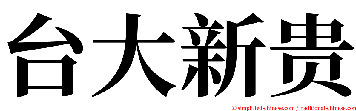 台大新贵 serif font