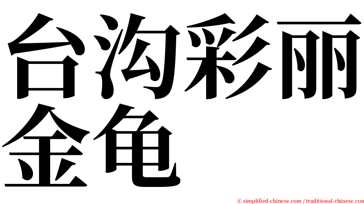 台沟彩丽金龟 serif font