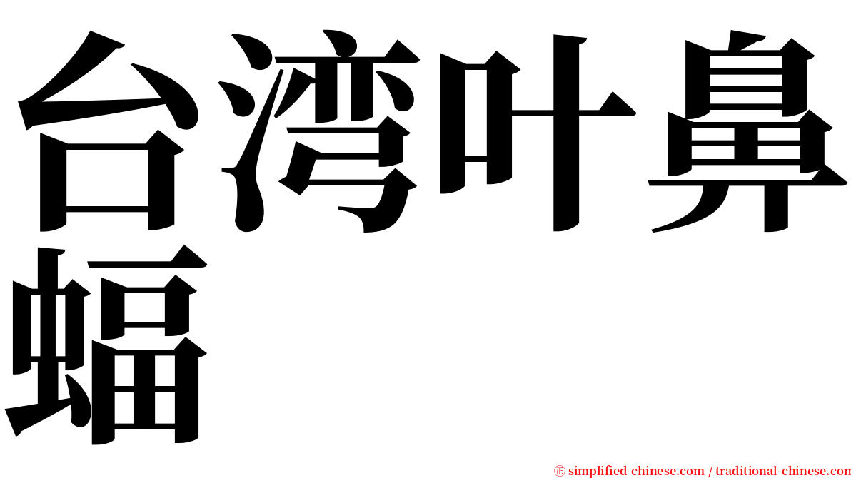 台湾叶鼻蝠 serif font