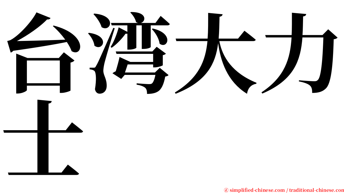 台湾大力士 serif font