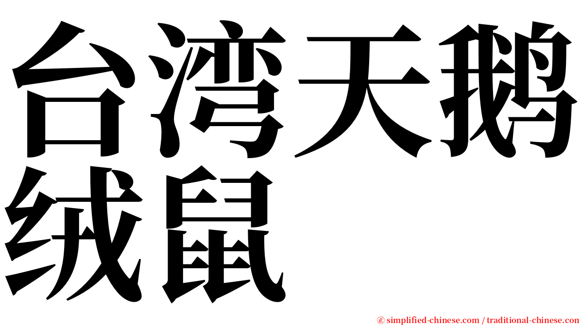 台湾天鹅绒鼠 serif font