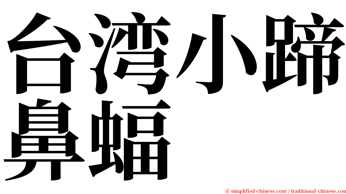 台湾小蹄鼻蝠 serif font