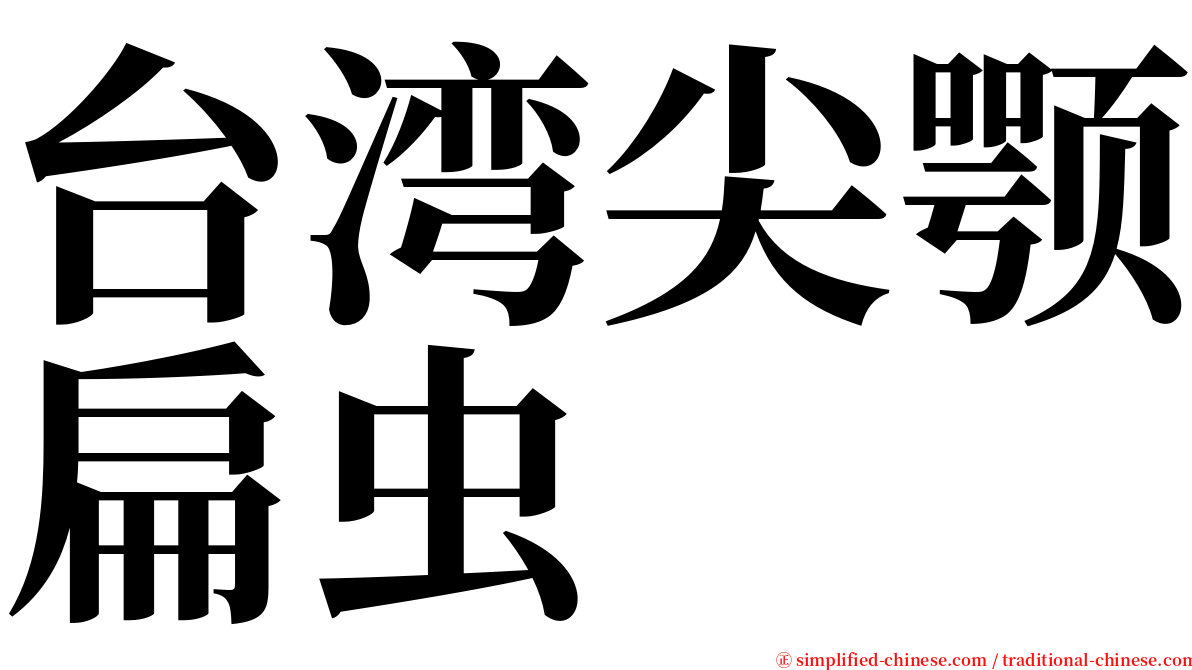 台湾尖颚扁虫 serif font