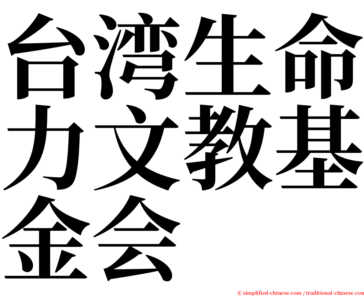 台湾生命力文教基金会 serif font