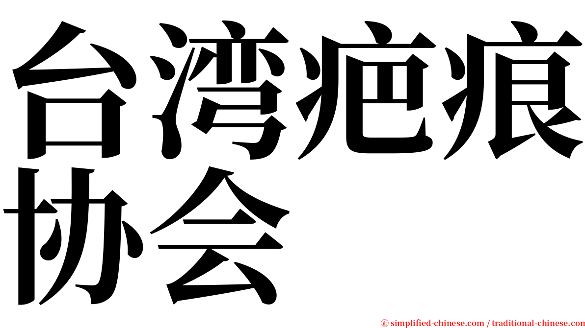 台湾疤痕协会 serif font