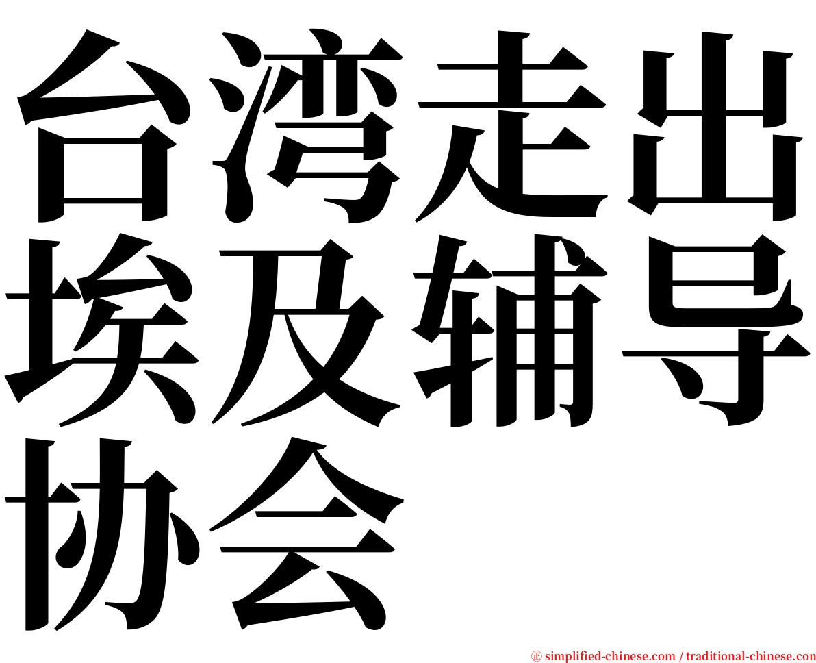 台湾走出埃及辅导协会 serif font