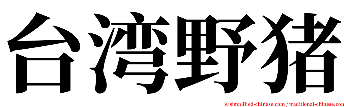 台湾野猪 serif font