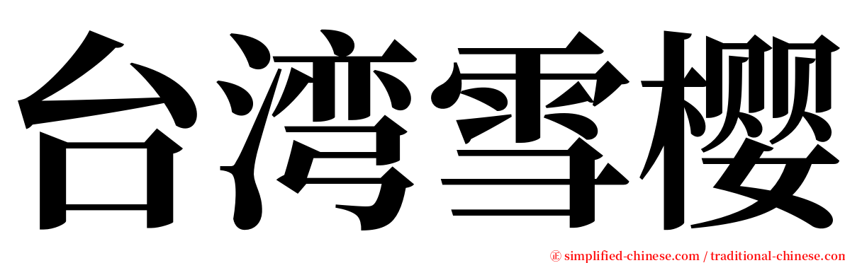 台湾雪樱 serif font