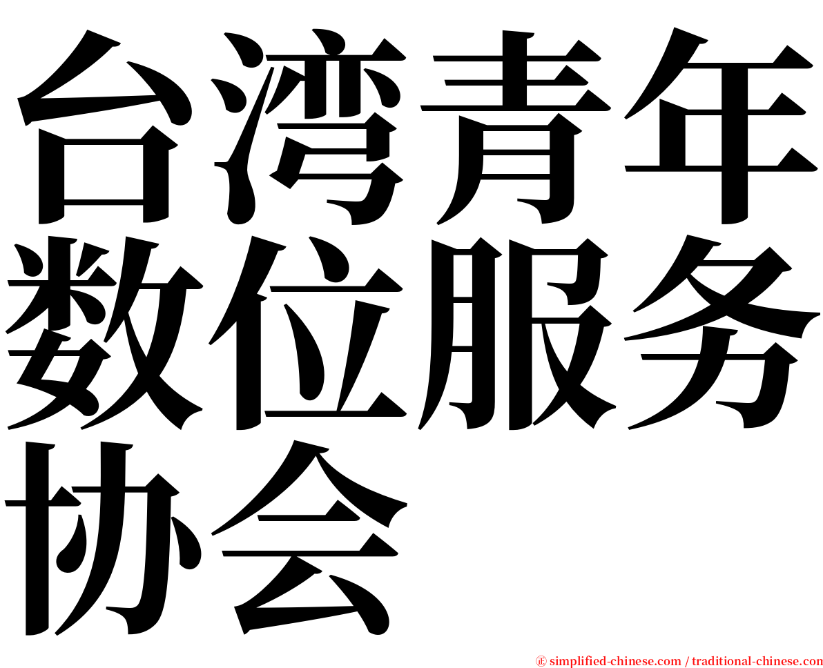 台湾青年数位服务协会 serif font