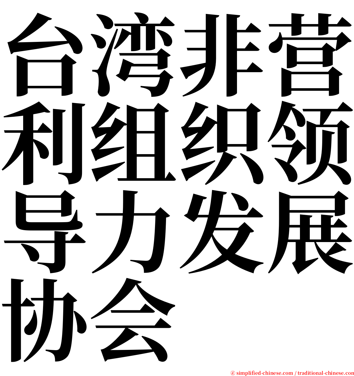 台湾非营利组织领导力发展协会 serif font