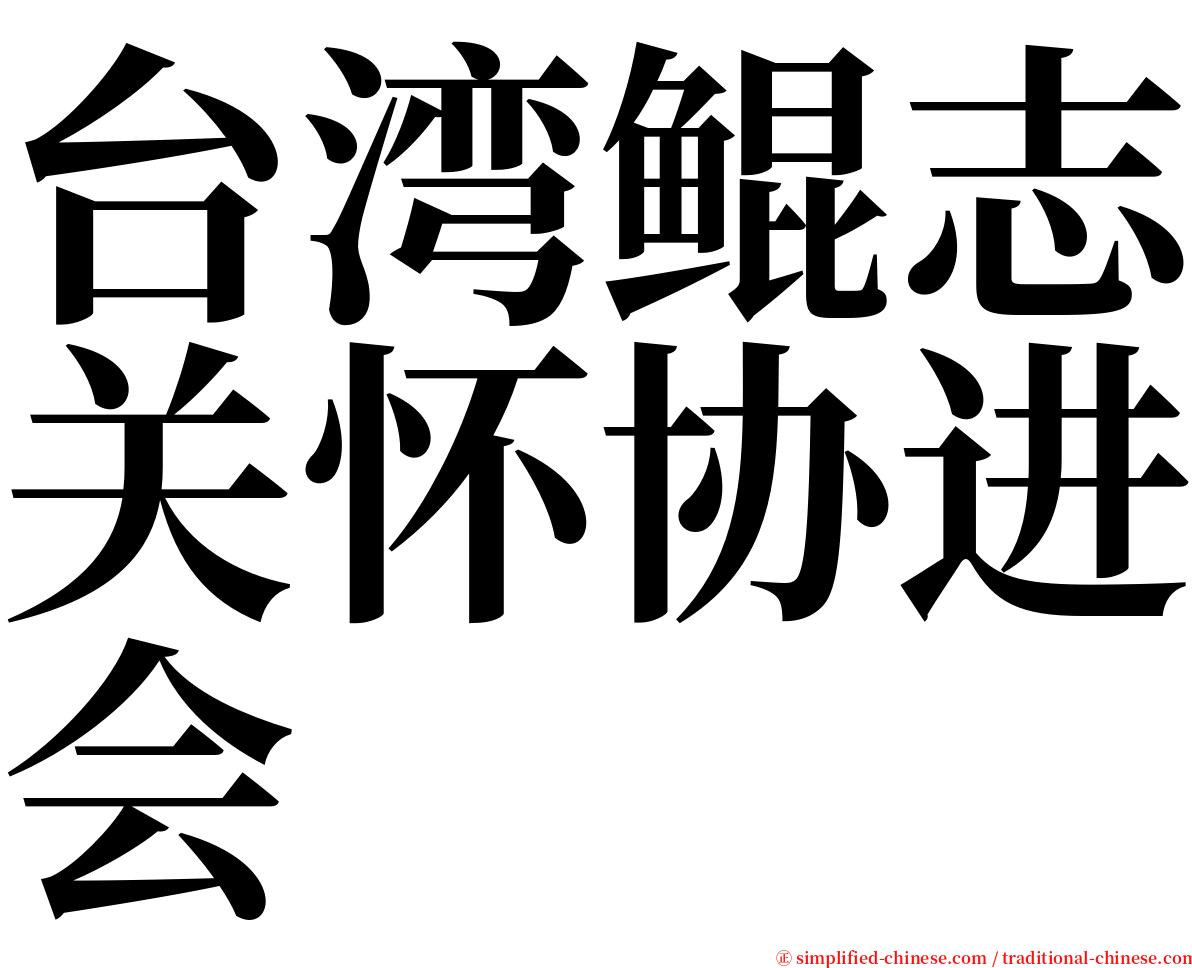 台湾鲲志关怀协进会 serif font