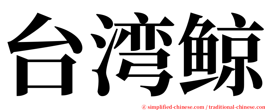 台湾鲸 serif font