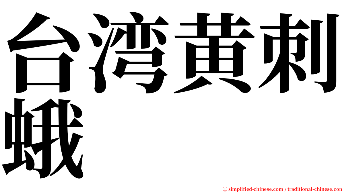 台湾黄刺蛾 serif font