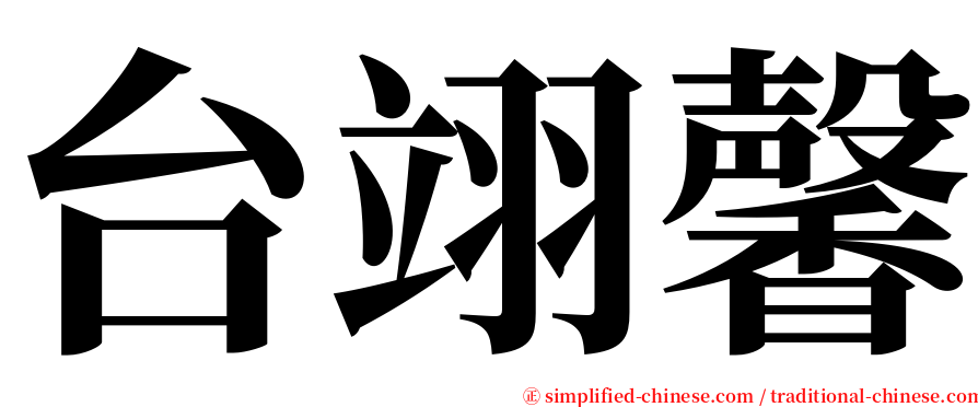 台翊馨 serif font