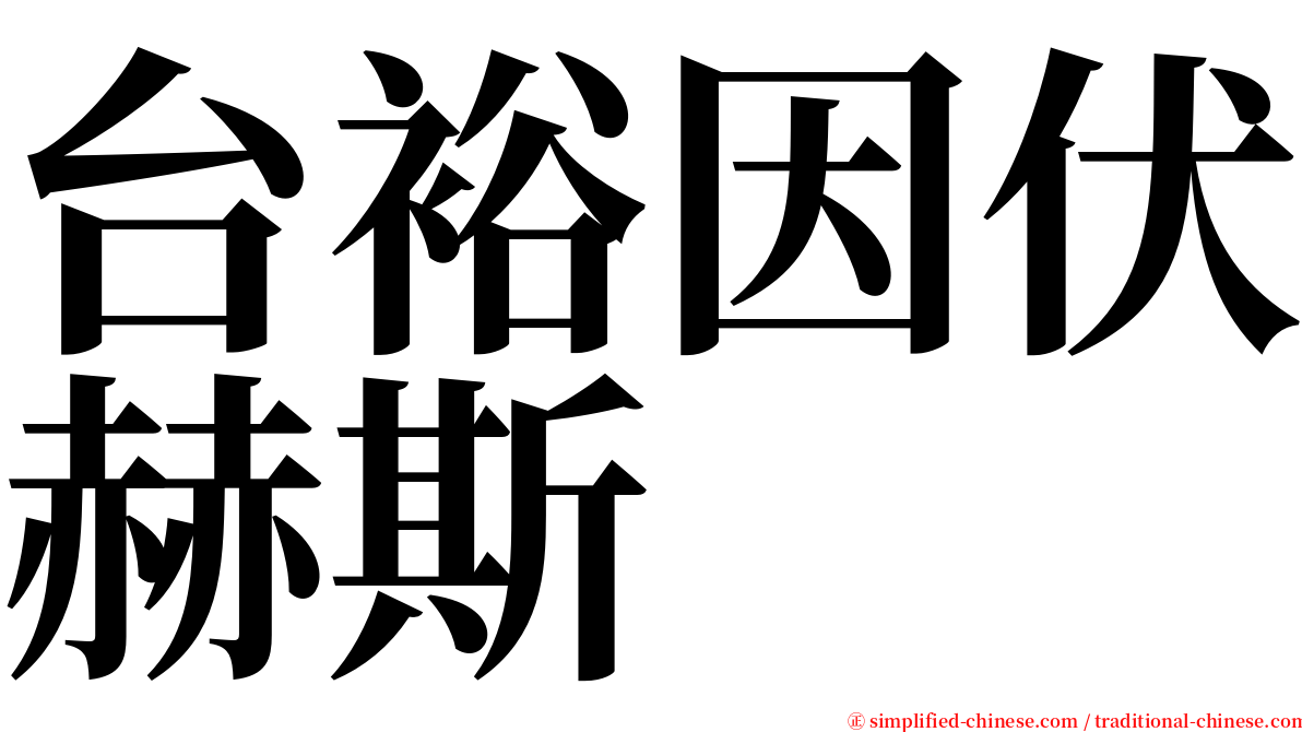 台裕因伏赫斯 serif font