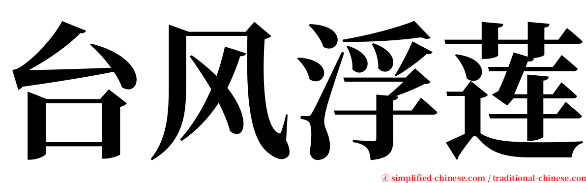 台风浮莲 serif font