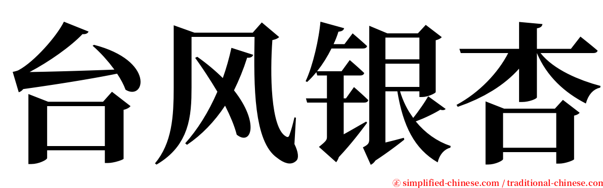 台风银杏 serif font