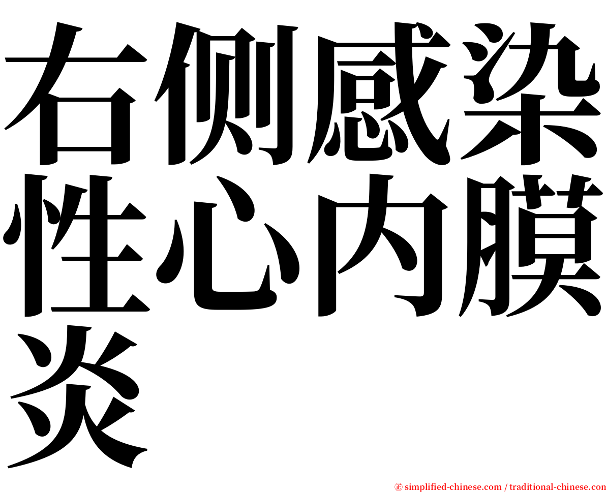 右侧感染性心内膜炎 serif font