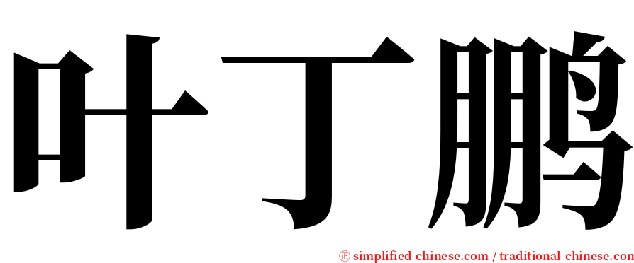 叶丁鹏 serif font