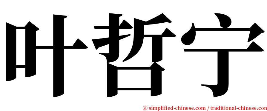 叶哲宁 serif font