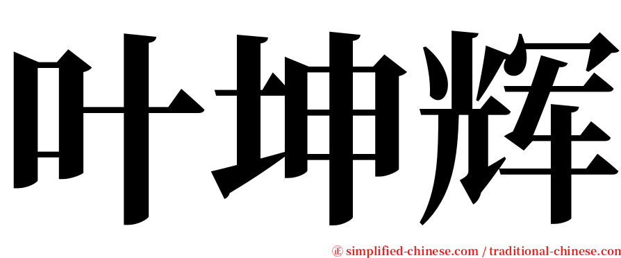 叶坤辉 serif font
