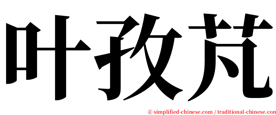 叶孜芃 serif font
