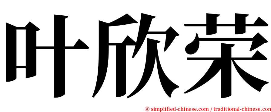 叶欣荣 serif font