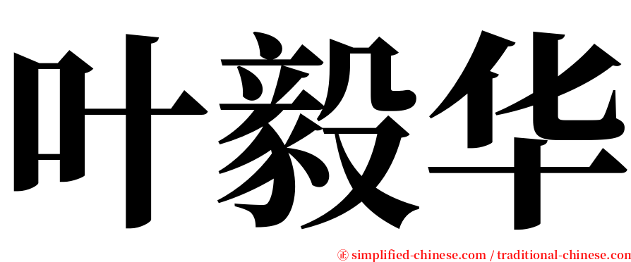 叶毅华 serif font