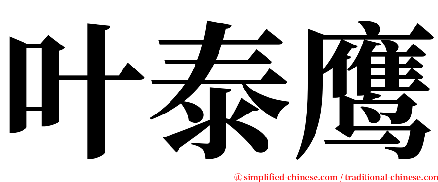 叶泰鹰 serif font