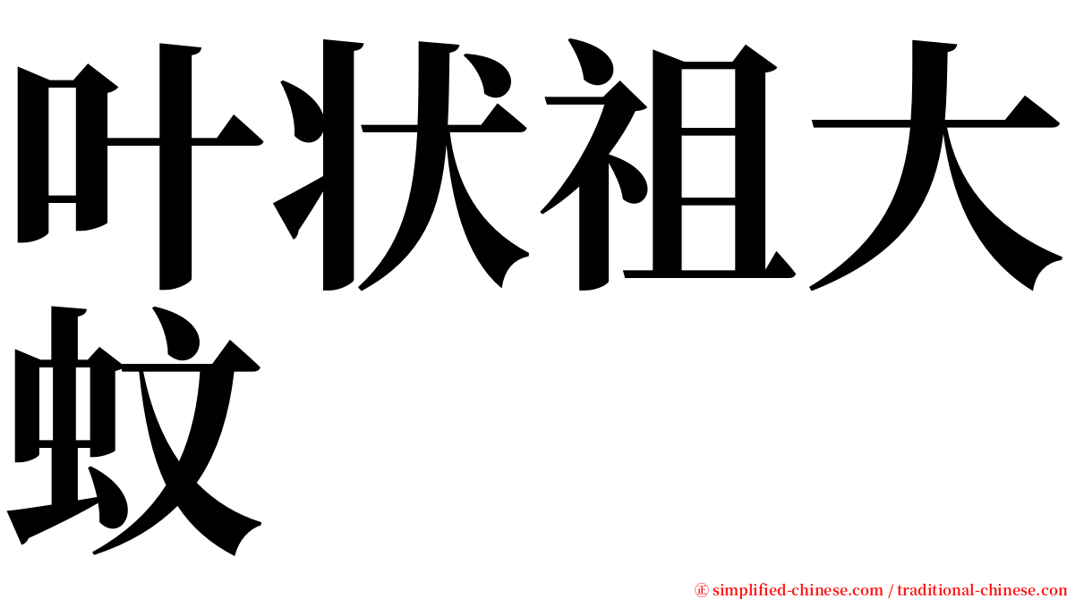 叶状祖大蚊 serif font