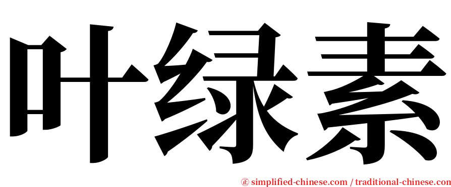 叶绿素 serif font