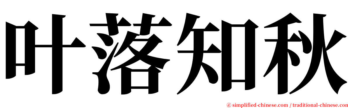 叶落知秋 serif font