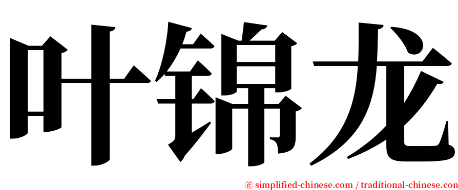叶锦龙 serif font