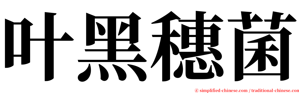 叶黑穗菌 serif font