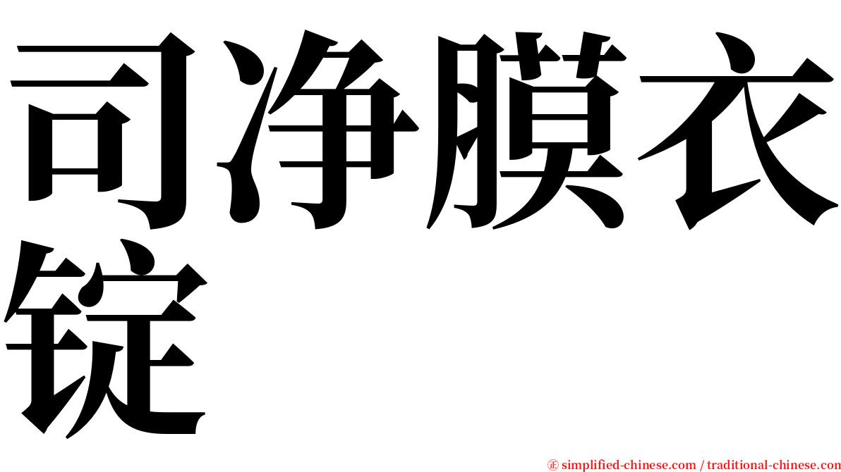 司净膜衣锭 serif font