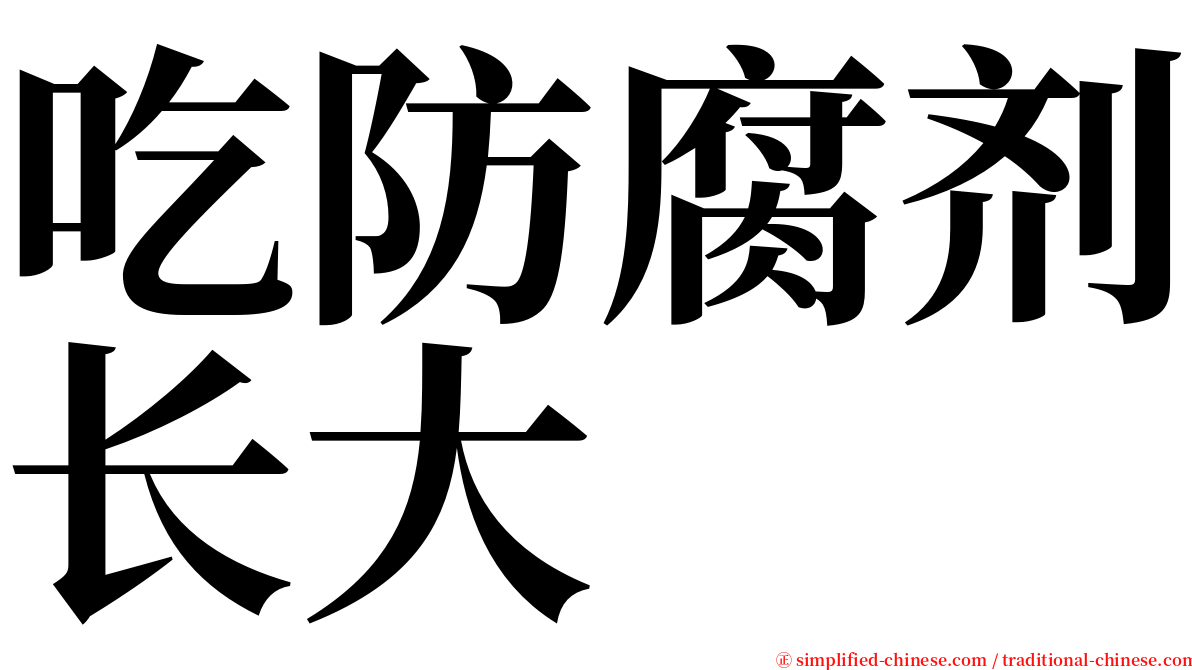 吃防腐剂长大 serif font