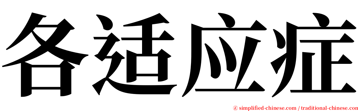 各适应症 serif font