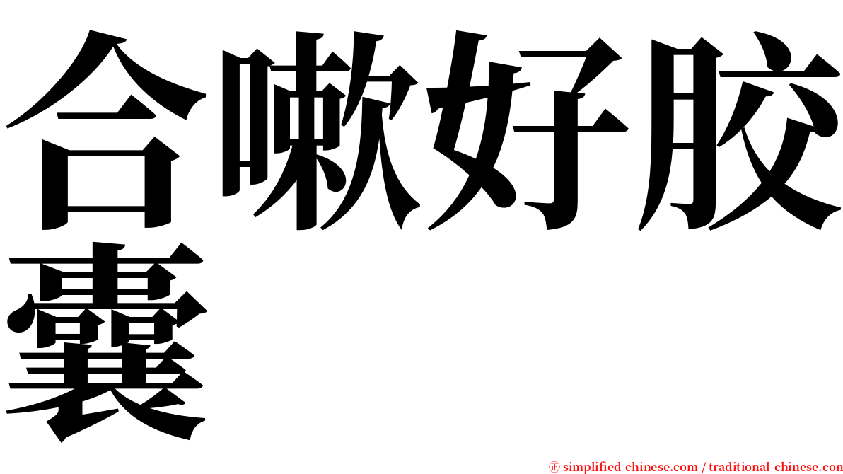 合嗽好胶囊 serif font