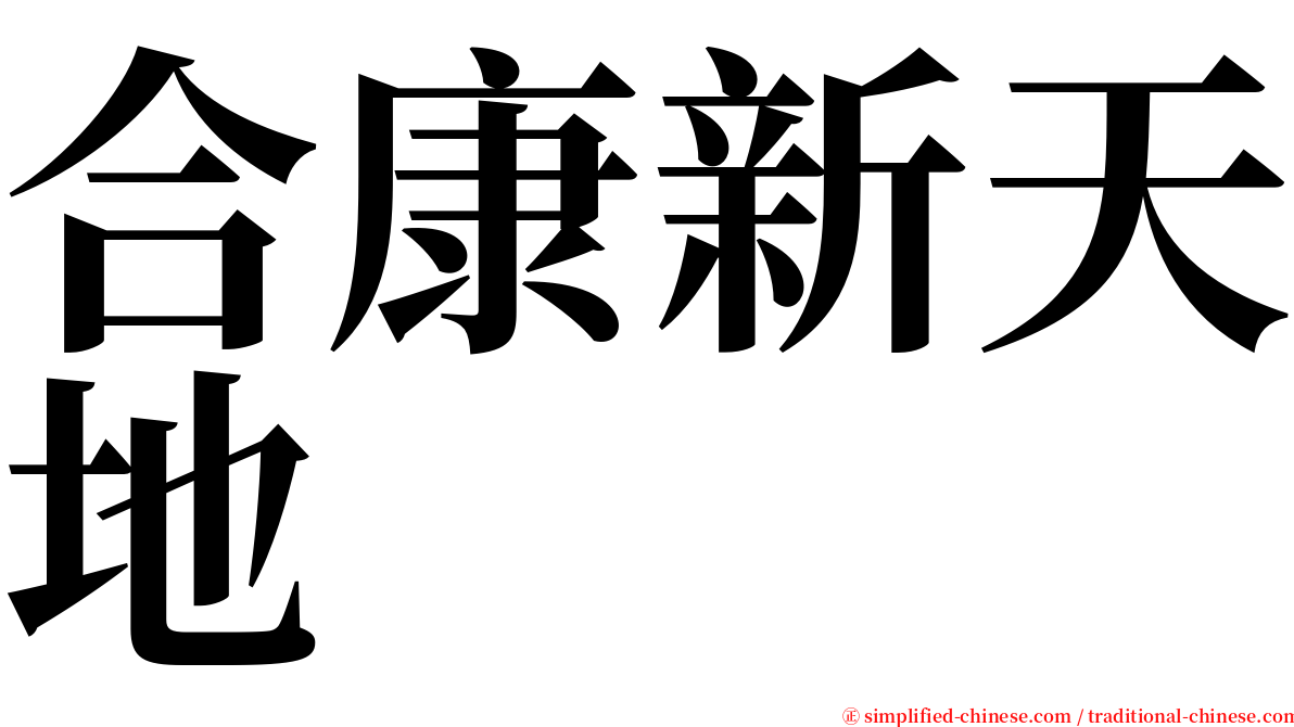 合康新天地 serif font