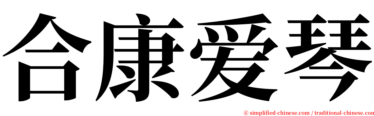 合康爱琴 serif font