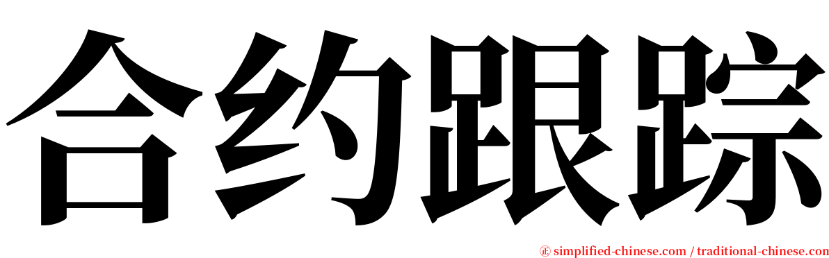 合约跟踪 serif font