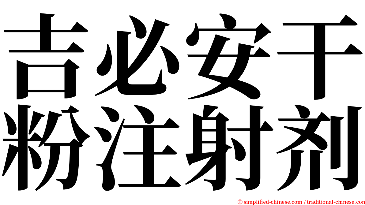 吉必安干粉注射剂 serif font