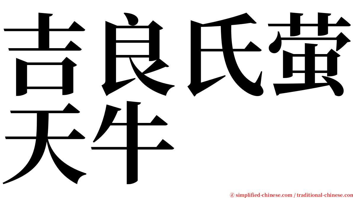 吉良氏萤天牛 serif font