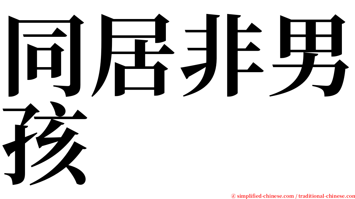 同居非男孩 serif font