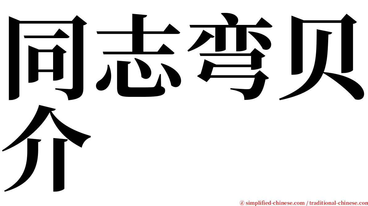 同志弯贝介 serif font