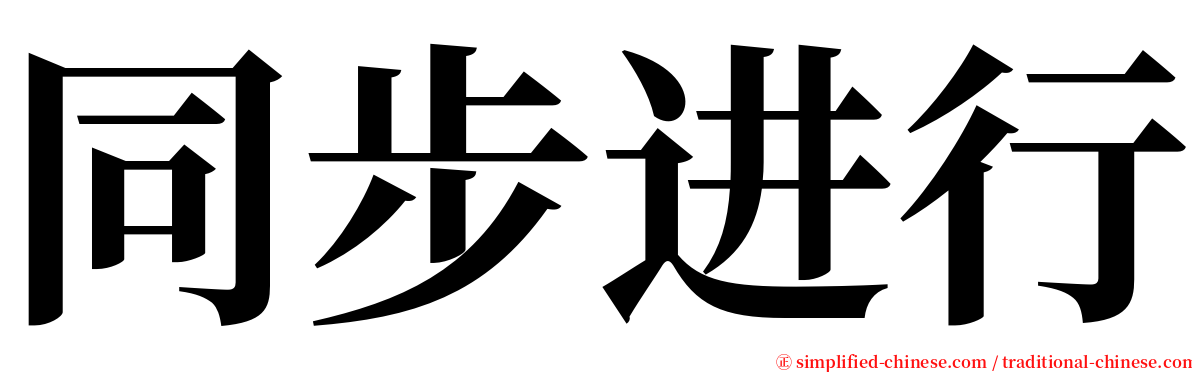 同步进行 serif font